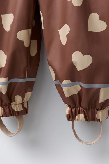 WATER RESISTANT PRINTED RUBBERISED DUNGAREES - Pink by Zara - Image 3