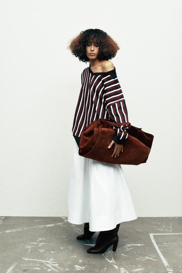 ZW COLLECTION CAPE MIDI SKIRT - Oyster-white by Zara