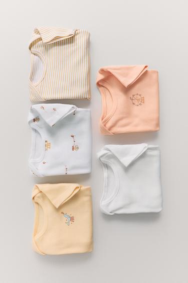 LOT DE CINQ BODYS IMPRIMÉS CIRQUE - Écru de Zara