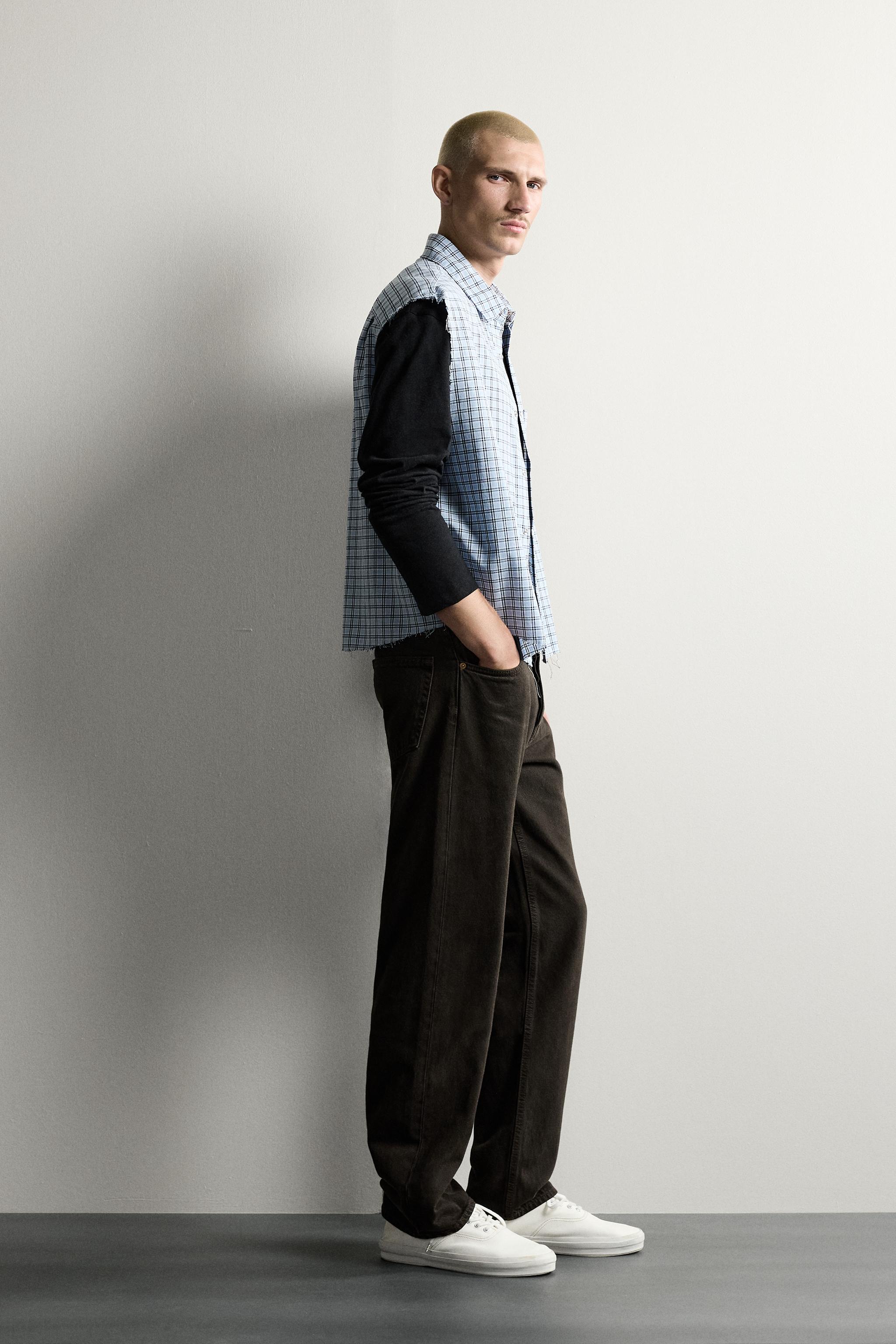 CHEMISE TANK COURTE À CARREAUX