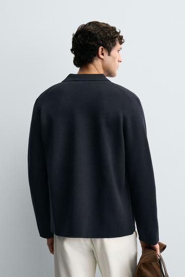 TEXTURED CARDIGAN WITH POCKETS - Navy blue by Zara - Image 2