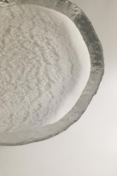 ASSIETTE À DESSERT VERRE RELIEF BORD ARGENTÉ - Argent de Zara - Image 2