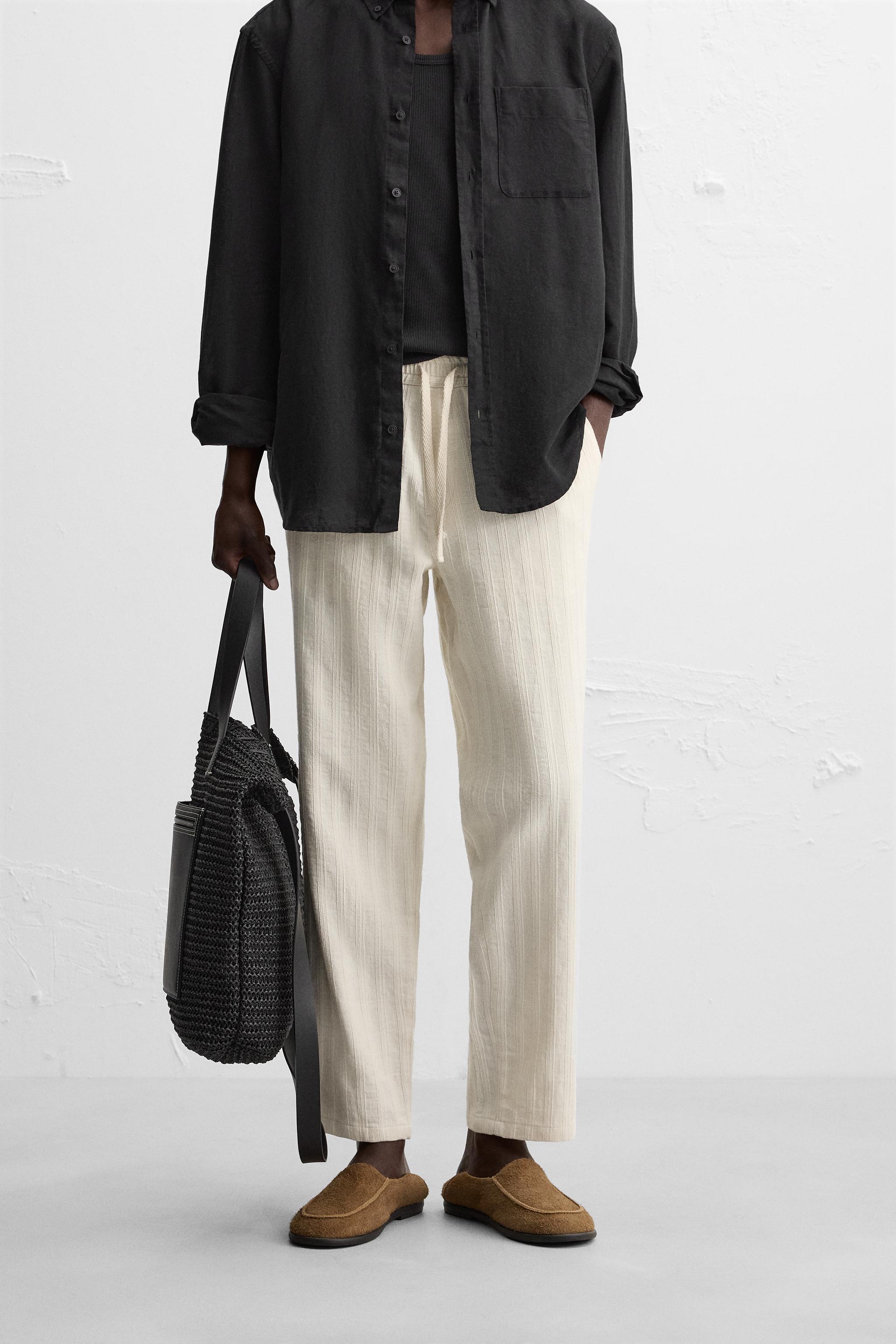 STRIPED JACQUARD PANTS