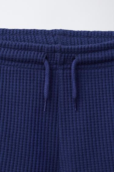 WAFFLE-KNIT PLUSH BERMUDA SHORTS - Bluish by Zara - Image 2