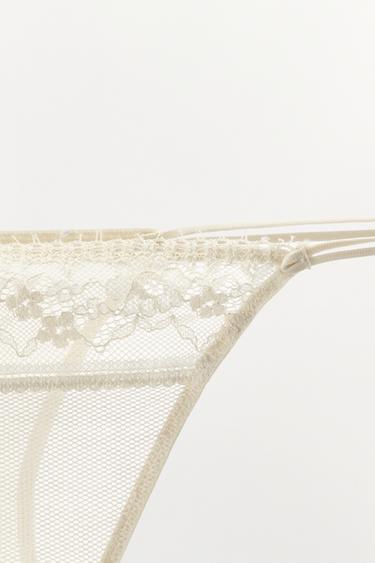 LACE THONG - Ecru / Beige by Zara - Image 6
