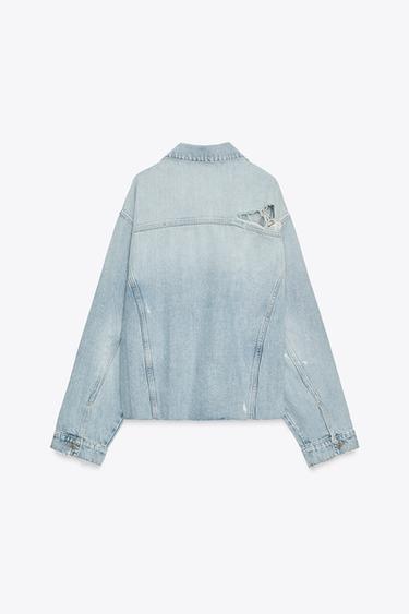 SURCHEMISE EN JEAN TRF DÉCHIRÉE - Bleu clair de Zara - Image 3