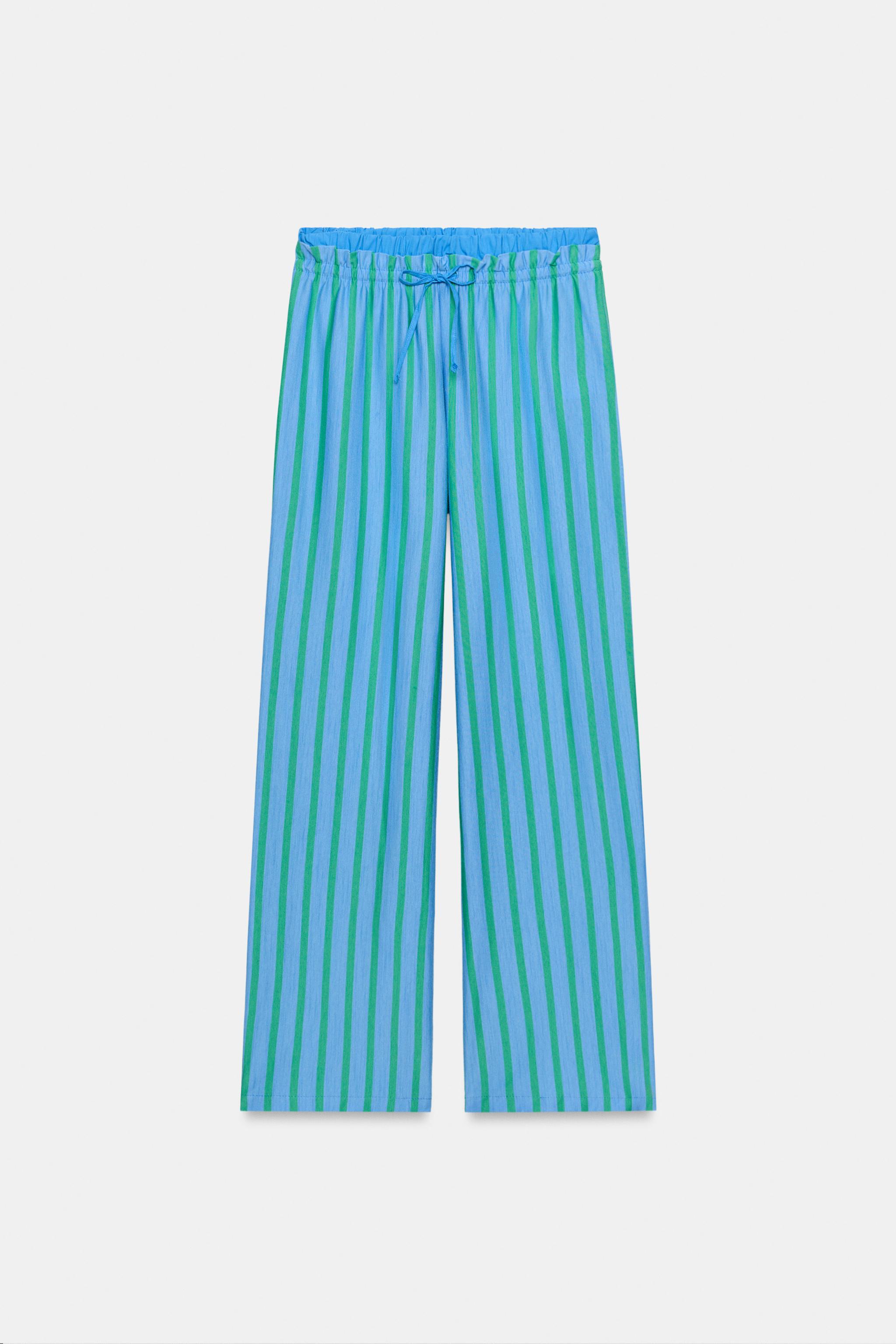 PANTALON PALAZZO À RAYURES
