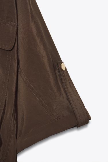 CHEMISE SAFARI MANCHES COURTES - Marron de Zara - Image 6