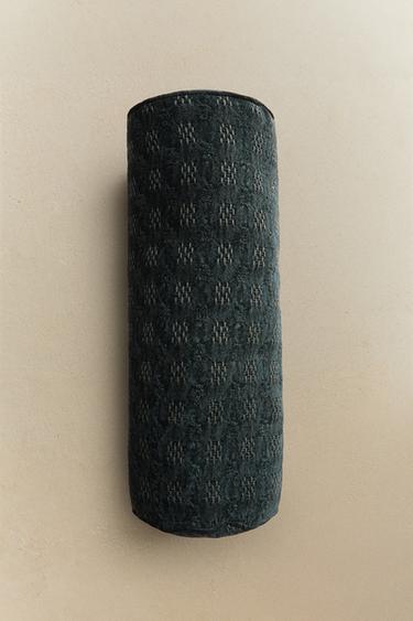 JACQUARD BOLSTER CUSHION - Green by Zara
