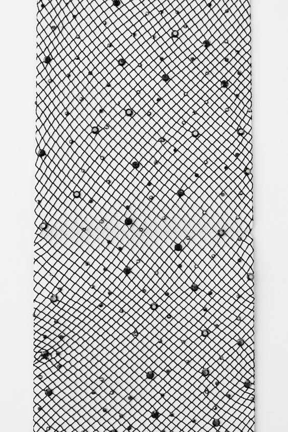 40 DEN RHINESTONE MESH TIGHTS Black ZARA Ireland