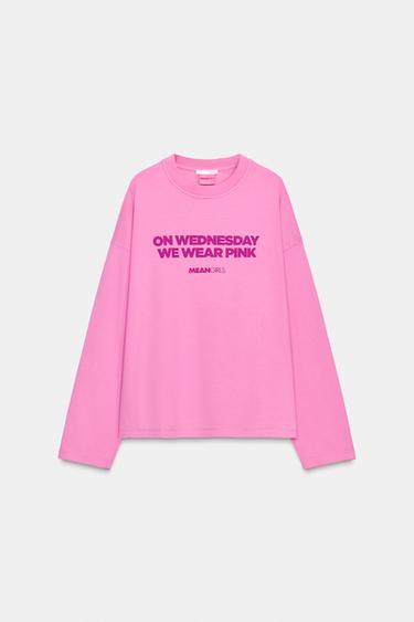 ÁO PHÔNG MEANGIRLS™ DÀI TAY - Màu hồng từ Zara