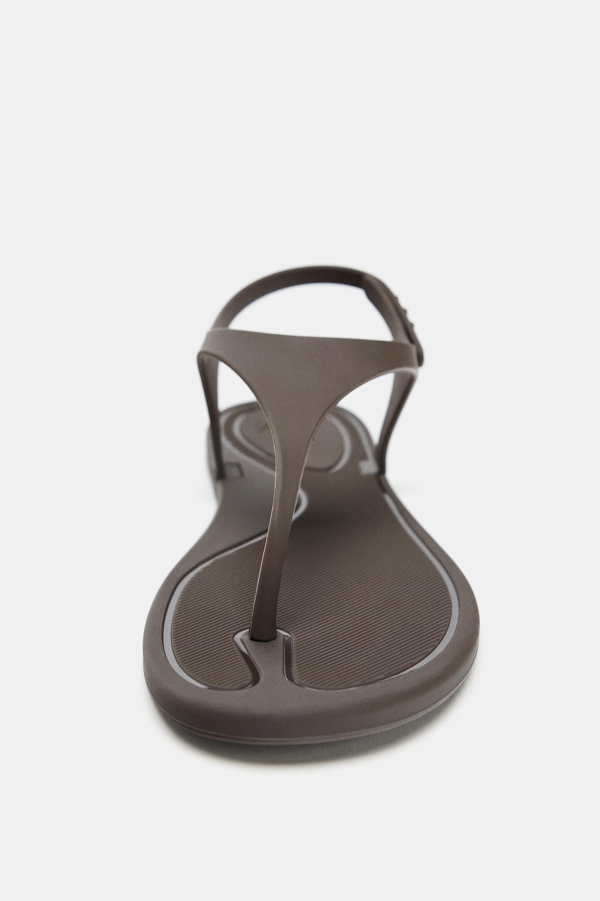 RUBBERISED SANDALS - Brown | ZARA Australia