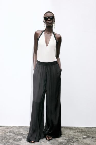 CONTRAST STRETCH BODYSUIT - Black / White by Zara - Image 0