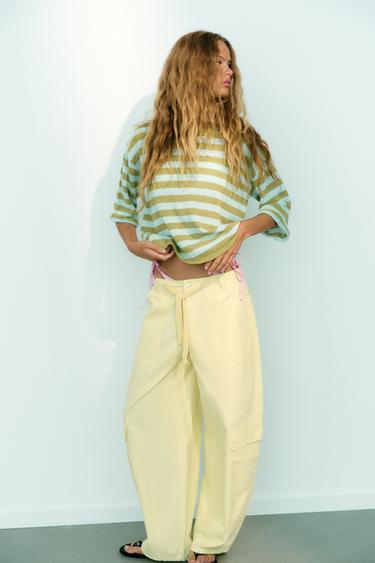 STRIPED KNIT JUMPER - Green stripe by Zara