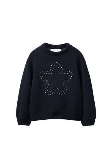 JERSEY PUNTO ESTRELLA TACHAS - Marino de Zara