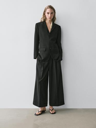 Zara Flowing trousers with darts - Black