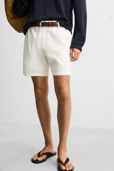 BERMUDA EN LIN ET COTON - Blanc de Zara - Image 4