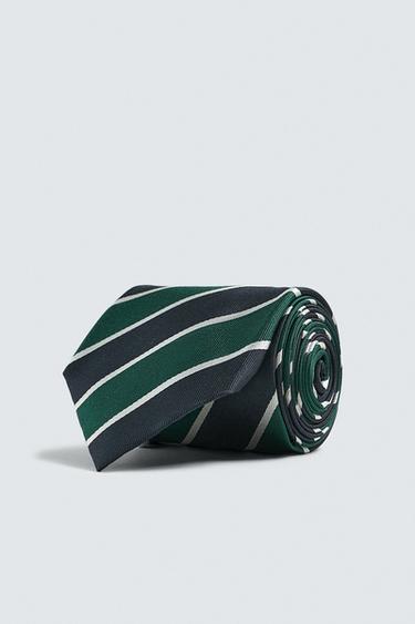 100% SILK STRIPED TIE - striped by Zara