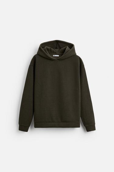 VERTICAL TEXTURED SWEATSHIRT - Dark green by Zara