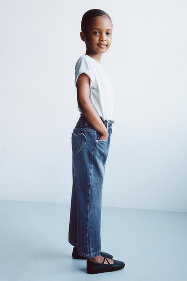 하트 포켓 페이퍼백 진 - Zara 미디움 블루