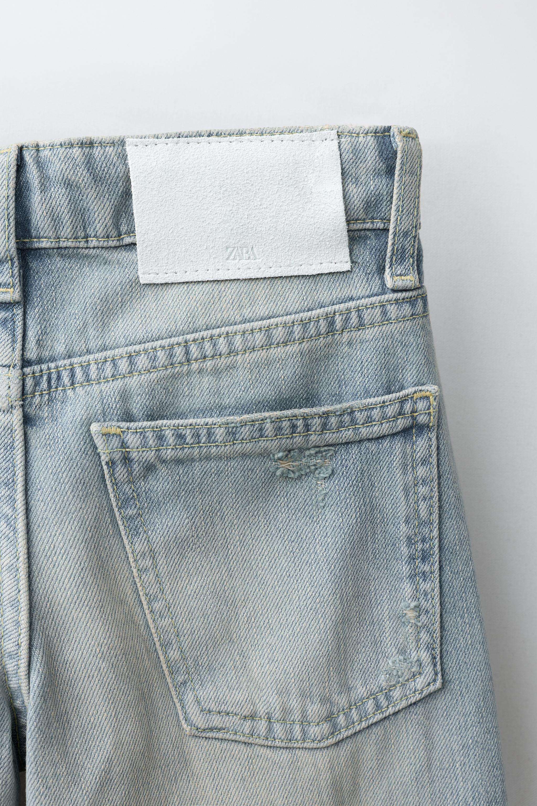 Детские джинсы Zara DISTRESSED WIDE LEG PANTS — фото 4