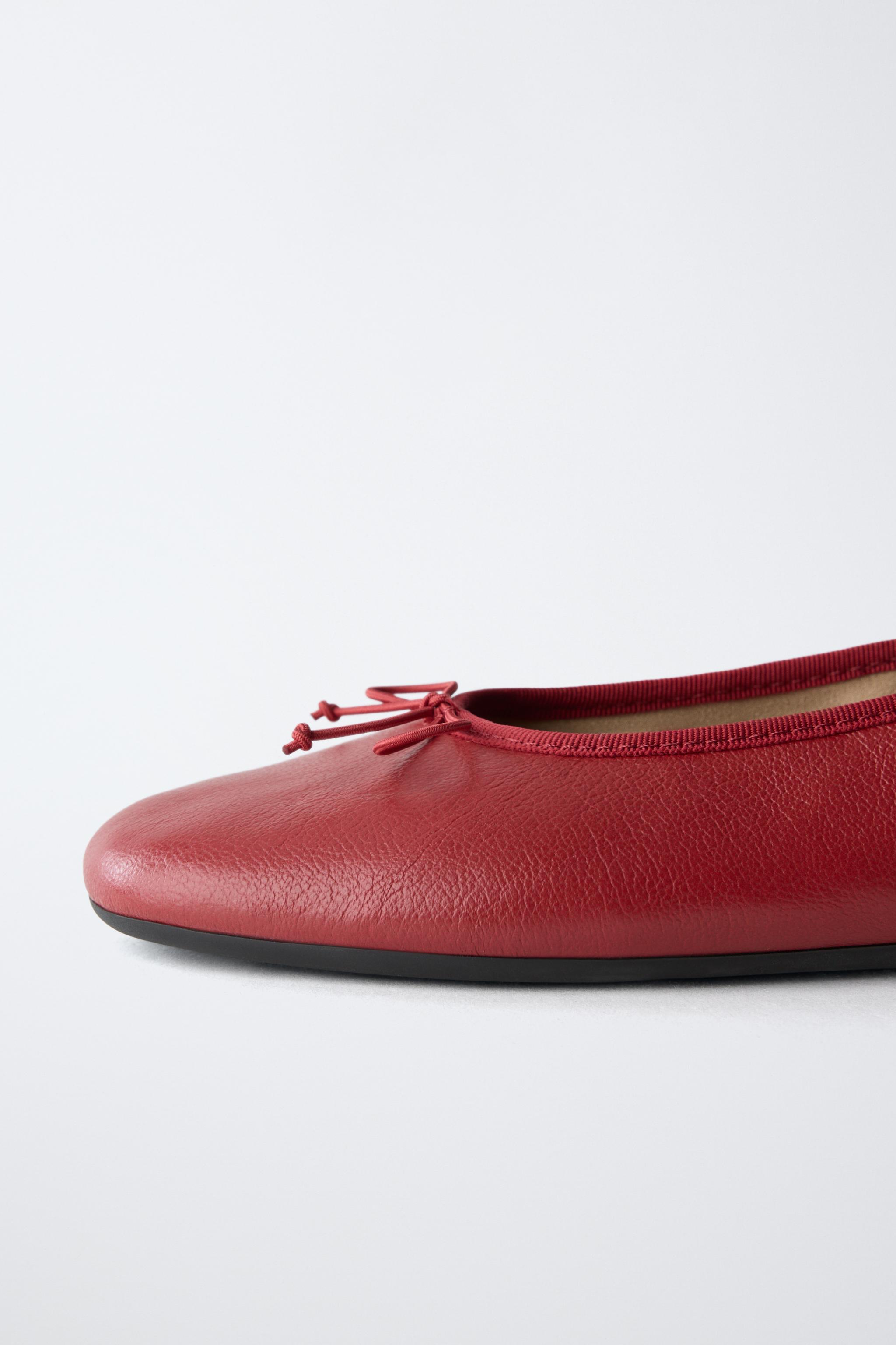 BALLERINES À NŒUD EN CUIR