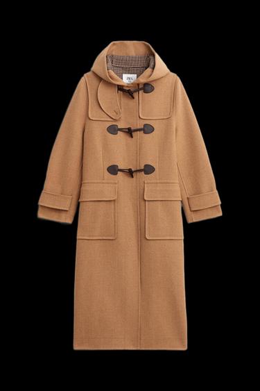 MANTEL AUS WOLLMISCHGEWEBE MIT KAPUZE – LIMITED EDITION - Hellbraun von Zara