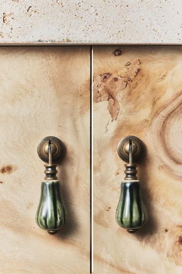 PACK OF CERAMIC DOOR KNOBS (PACK OF 2) - Green by Zara