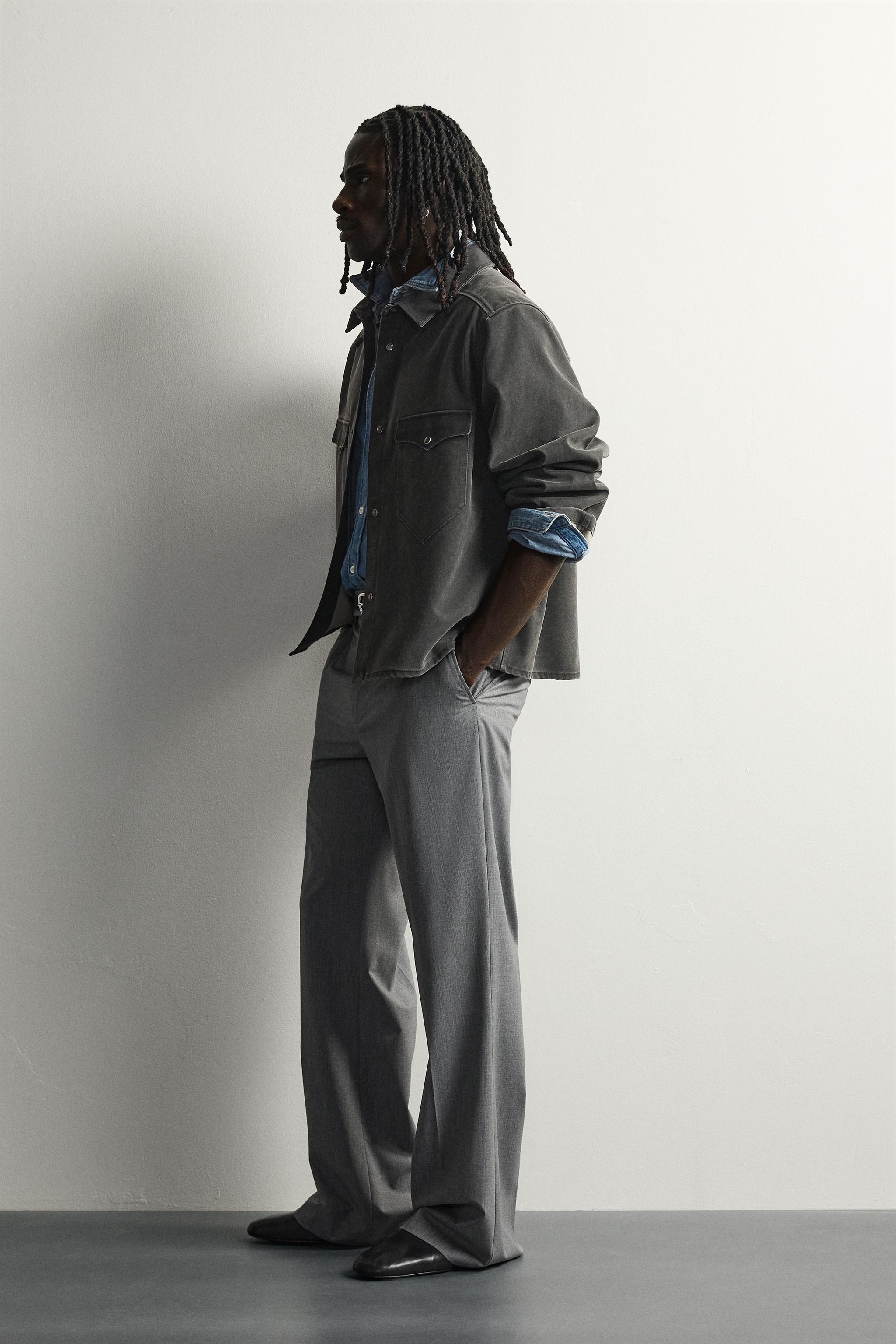 WASHED FAUX SUEDE OVERSHIRT
