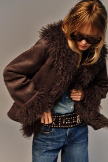 VESTE DOUBLE FACE EFFET FOURRURE - Marron de Zara - Image 4