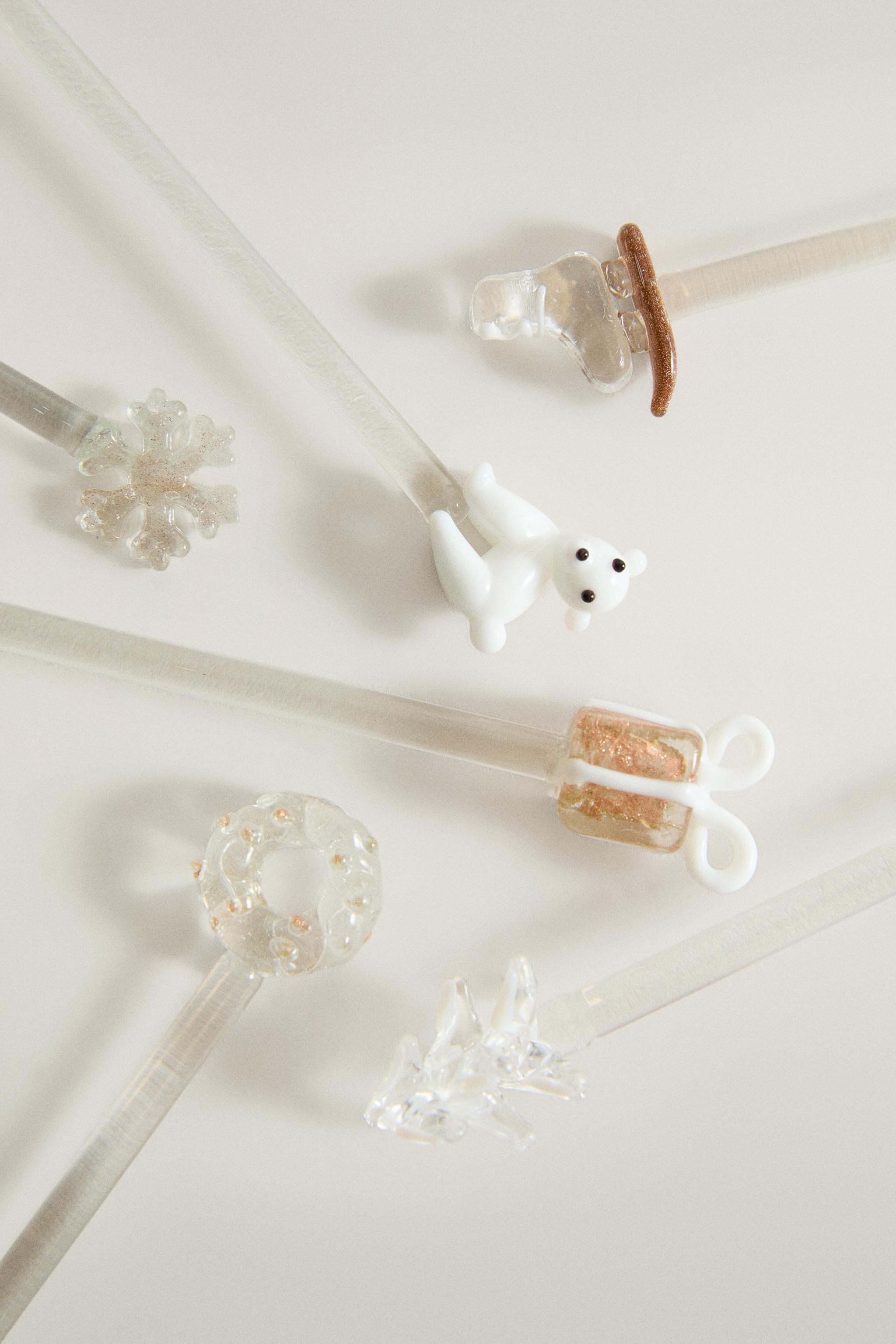 PACK OF CHRISTMAS GLASS DESSERT SPOONS (PACK OF 6)
