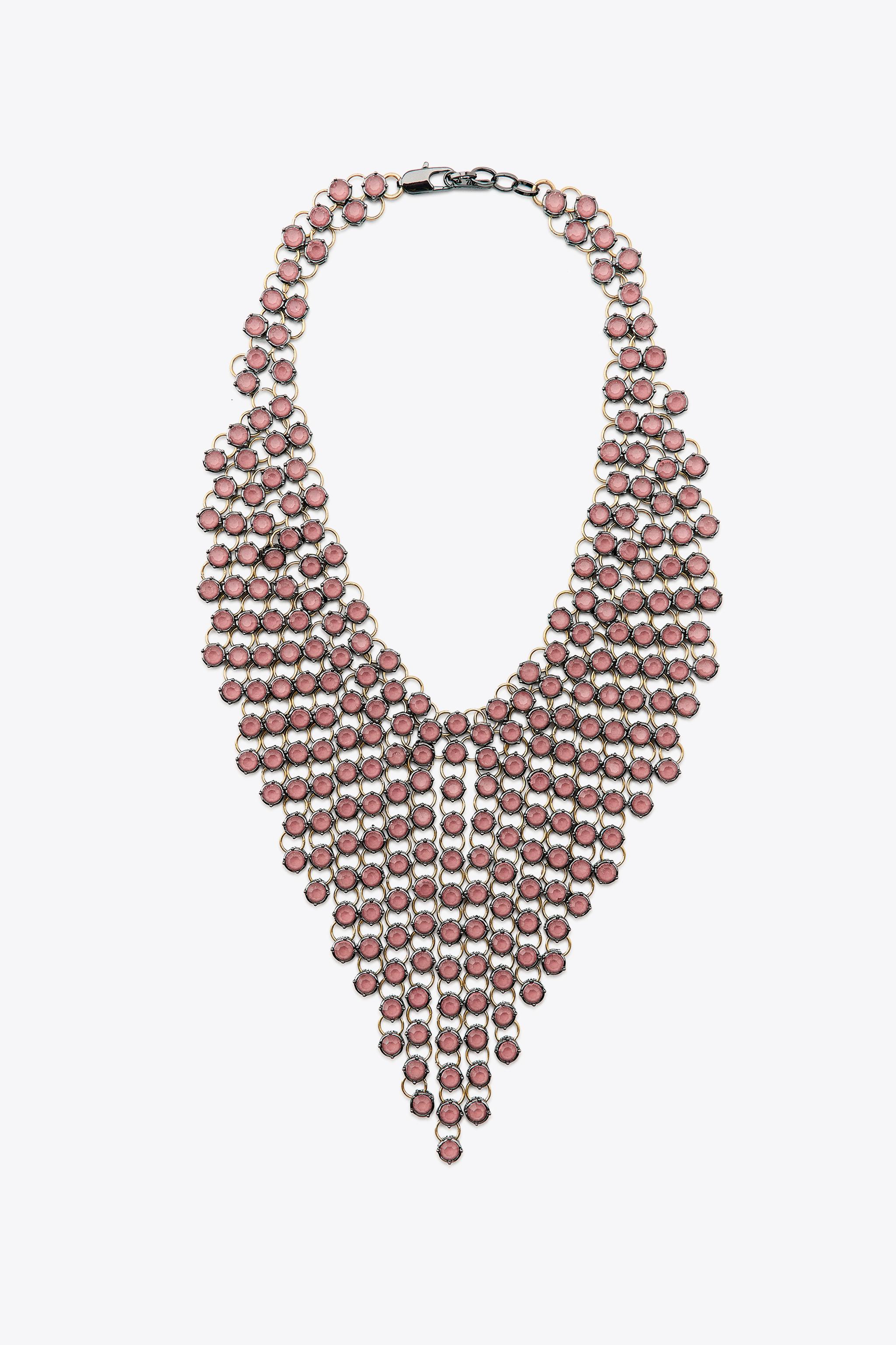 JEWEL CASCADE NECKLACE - Pale pink | ZARA UAE - Dubai