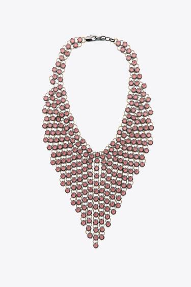 JEWEL CASCADE NECKLACE - Pale pink by Zara