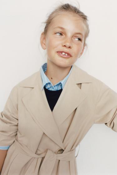 TRENCH LARGO BÁSICO - Tostado de Zara