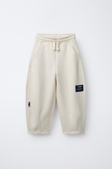 BARREL PLUSH TROUSERS WITH LABEL - Ecru by Zara