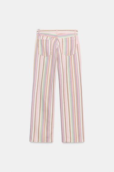 JEAN TRF WIDE LEG TAILLE BASSE À RAYURES - Rayures de Zara - Image 5