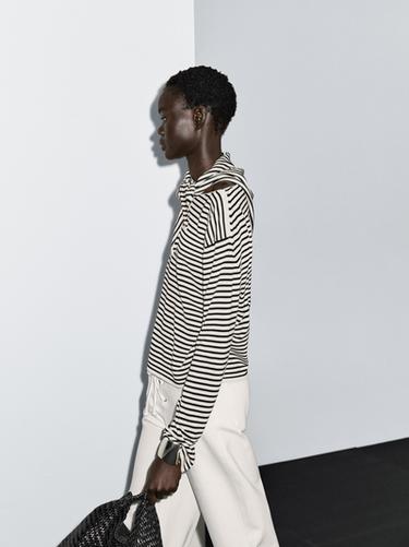 Zara Striped sweater with bandana - Ecru