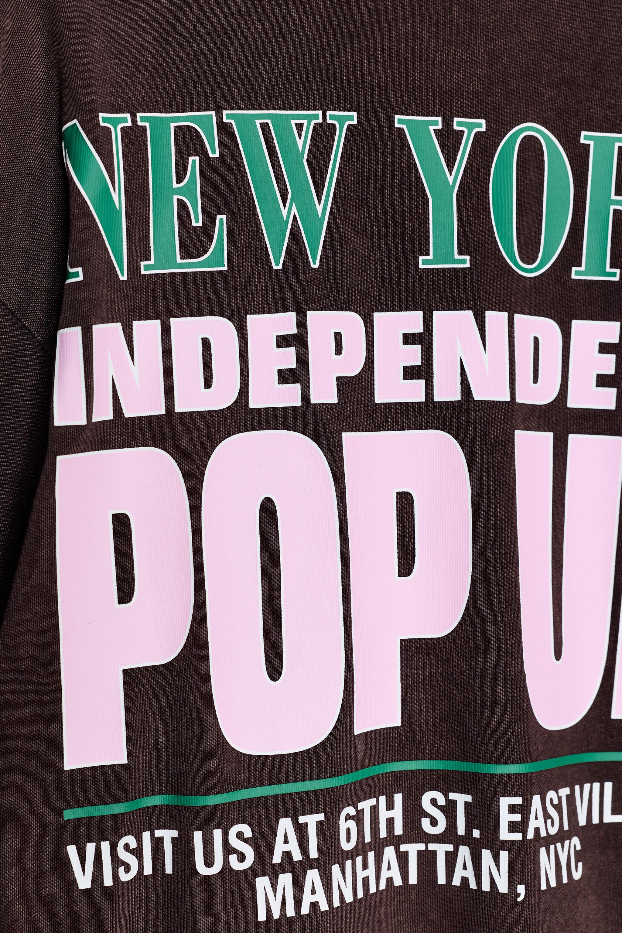 WASHED CONTRAST TEXT T-SHIRT