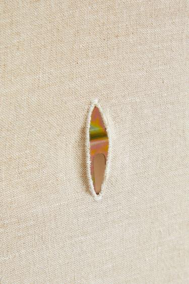 ROUNDED HEADBOARD WITH LINEN COVER - Light beige by Zara - Image 4