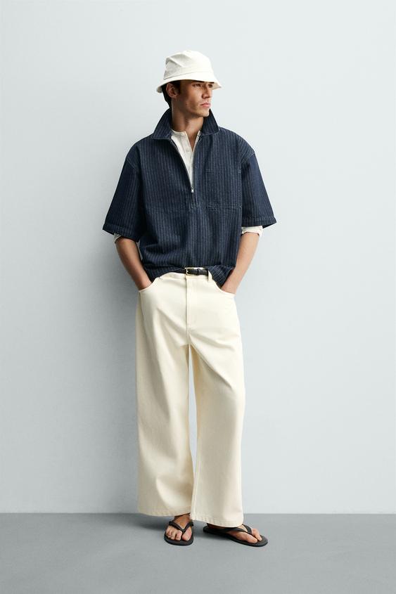 STRIPED DENIM POLO SHIRT from Zara - $59.90