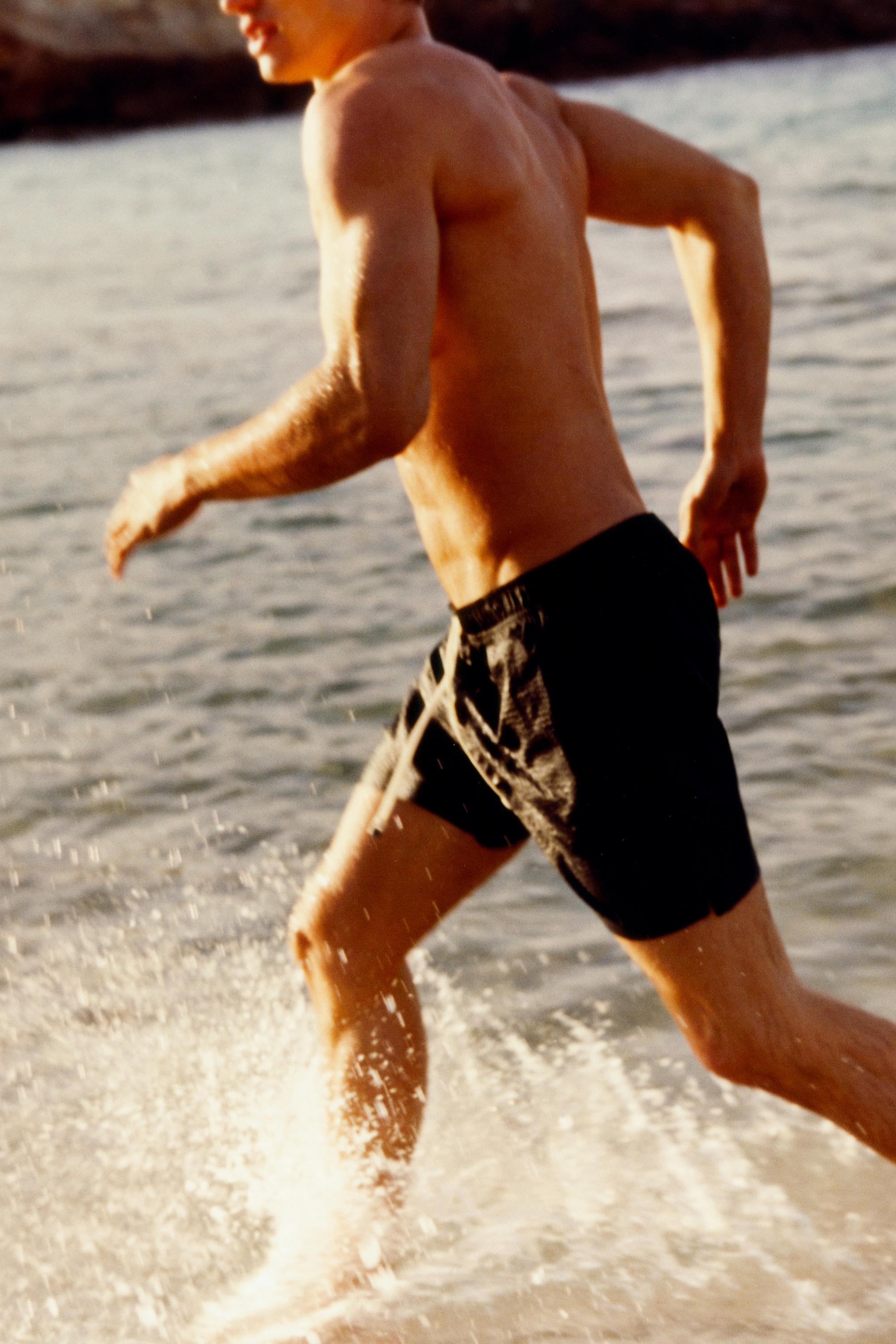 Plain swim trunks — Khaki