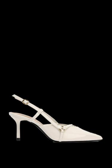ZAPATO TACÓN TIRAS HEBILLA - blanco de Zara - Imagen 0
