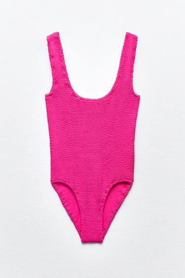 TEXTURED STRETCH SWIMSUIT - Strawberry by Zara