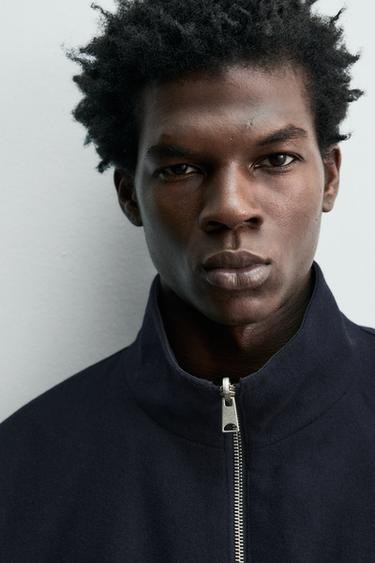 REVERSIBLE WOOL - CASHMERE BOMBER JACKET - Dark navy by Zara - Image 4