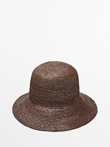 Sombrero tipo bucket rafia - Marrón de Zara - Imagen 0