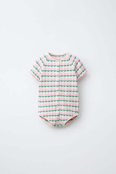 PELELE PUNTO JACQUARD FLORES - Crudo de Zara