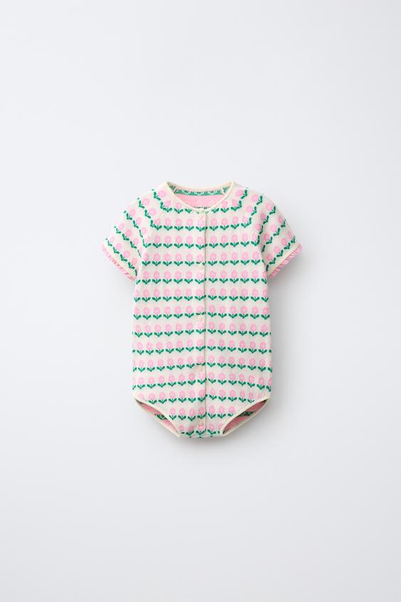 PELELE PUNTO JACQUARD FLORES - Crudo de Zara - Imagen 0