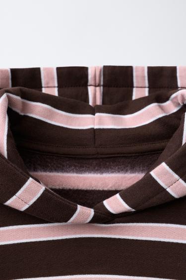 STRIPED HOODIE - Burgundy by Zara - Image 2