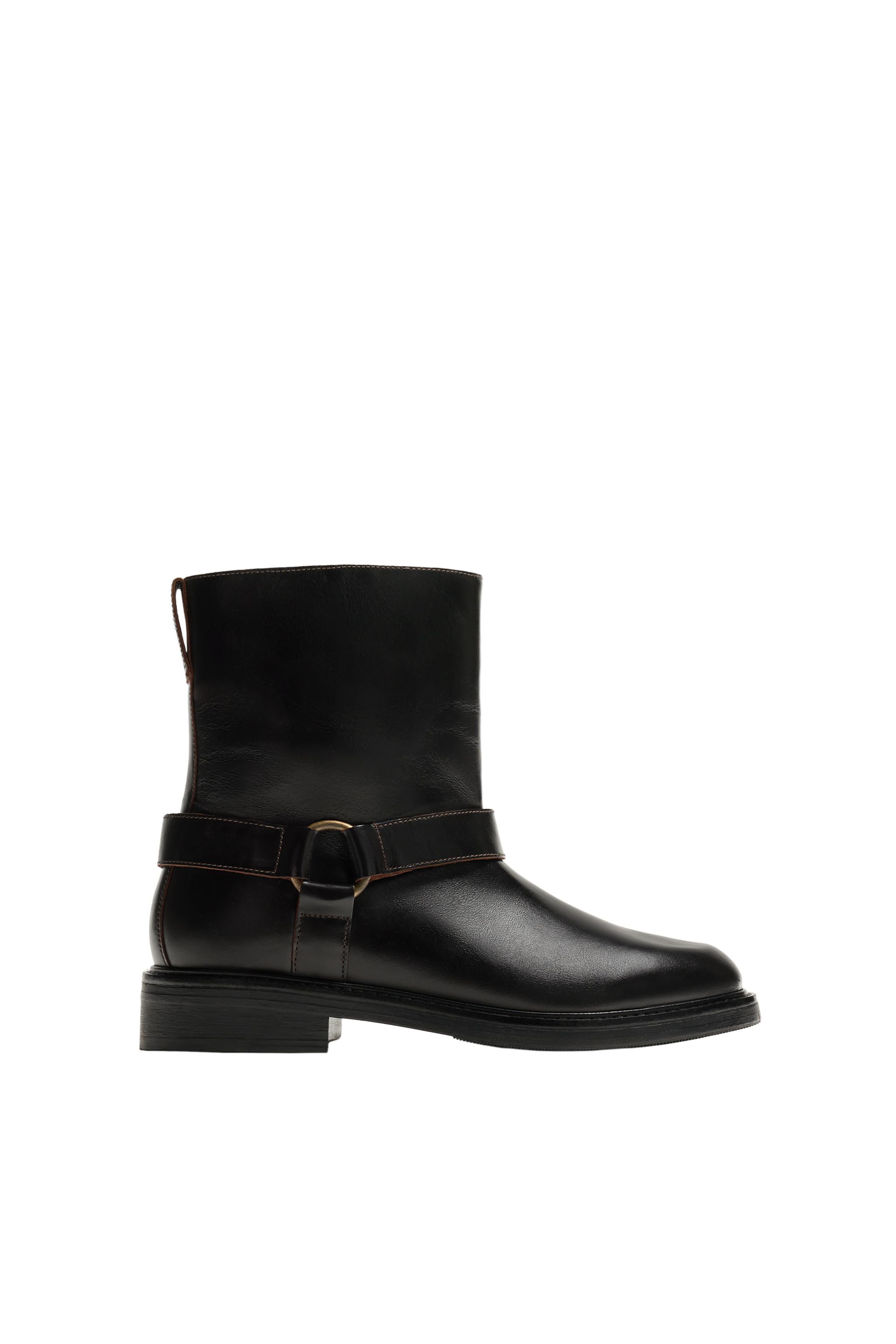 LEATHER HARNESS BOOTS - Brown | ZARA South Africa