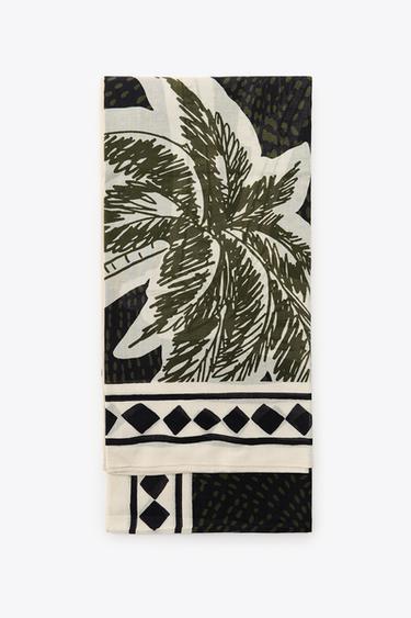 PAÑUELO ESTAMPADO PALMERAS - Negro de Zara
